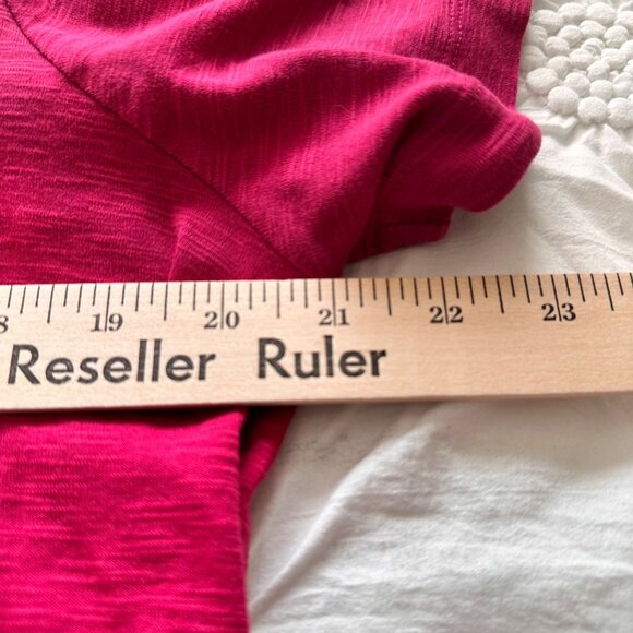 J.Jill Womens Pima Slub Knit V Neck Tee 2X 100% Pima Cotton Pink Beachy Vacation - Picture 7 of 10